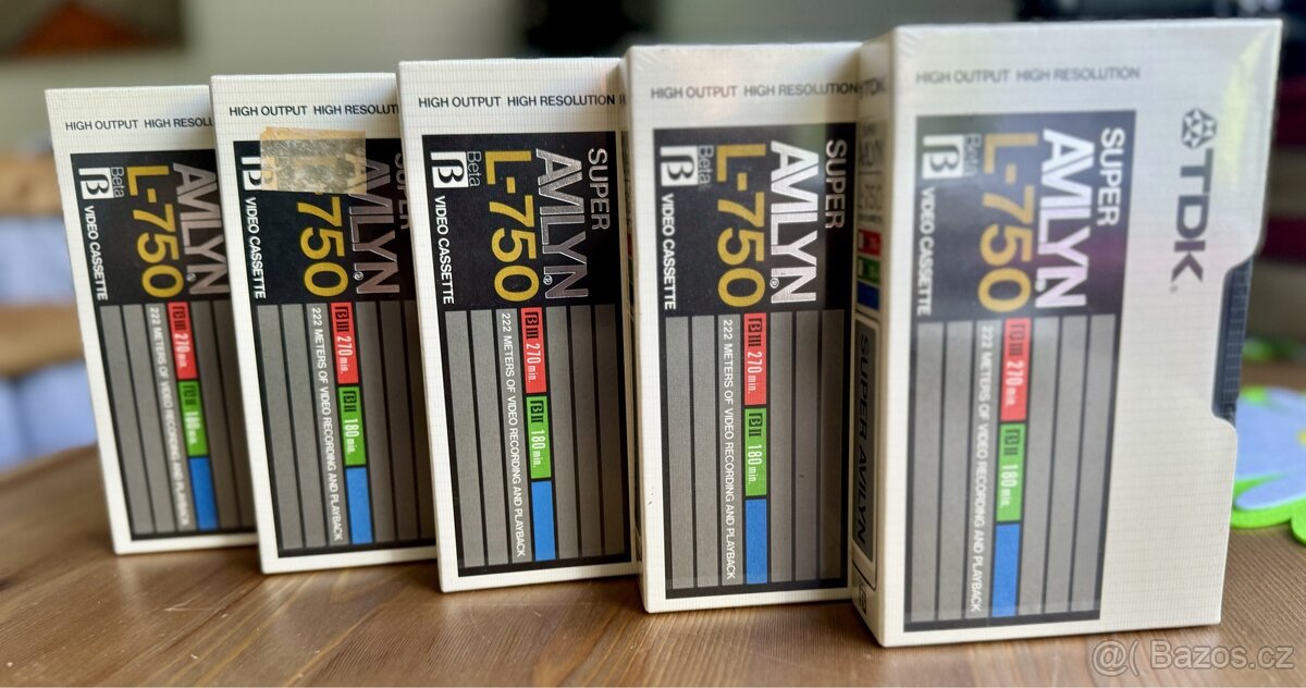 5x Betamax TDK L-750 NOVÉ
