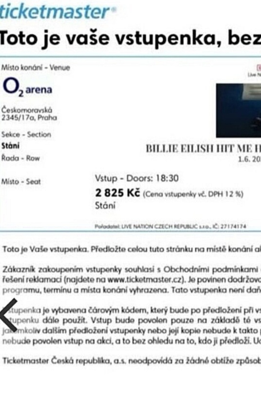 Stání BILLIE EILISH praha
