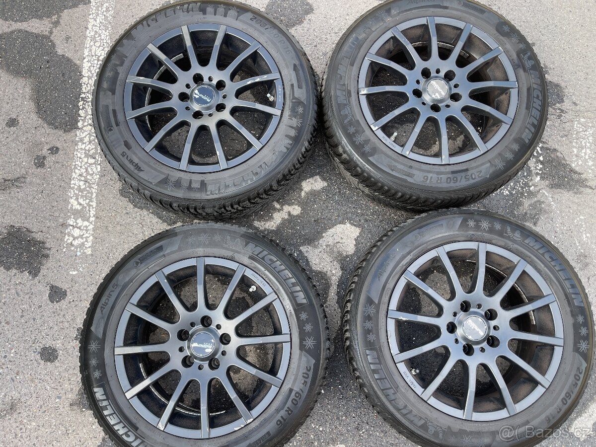 Alu kola Europe, 5x112, zimní pneu, 205/60 R16