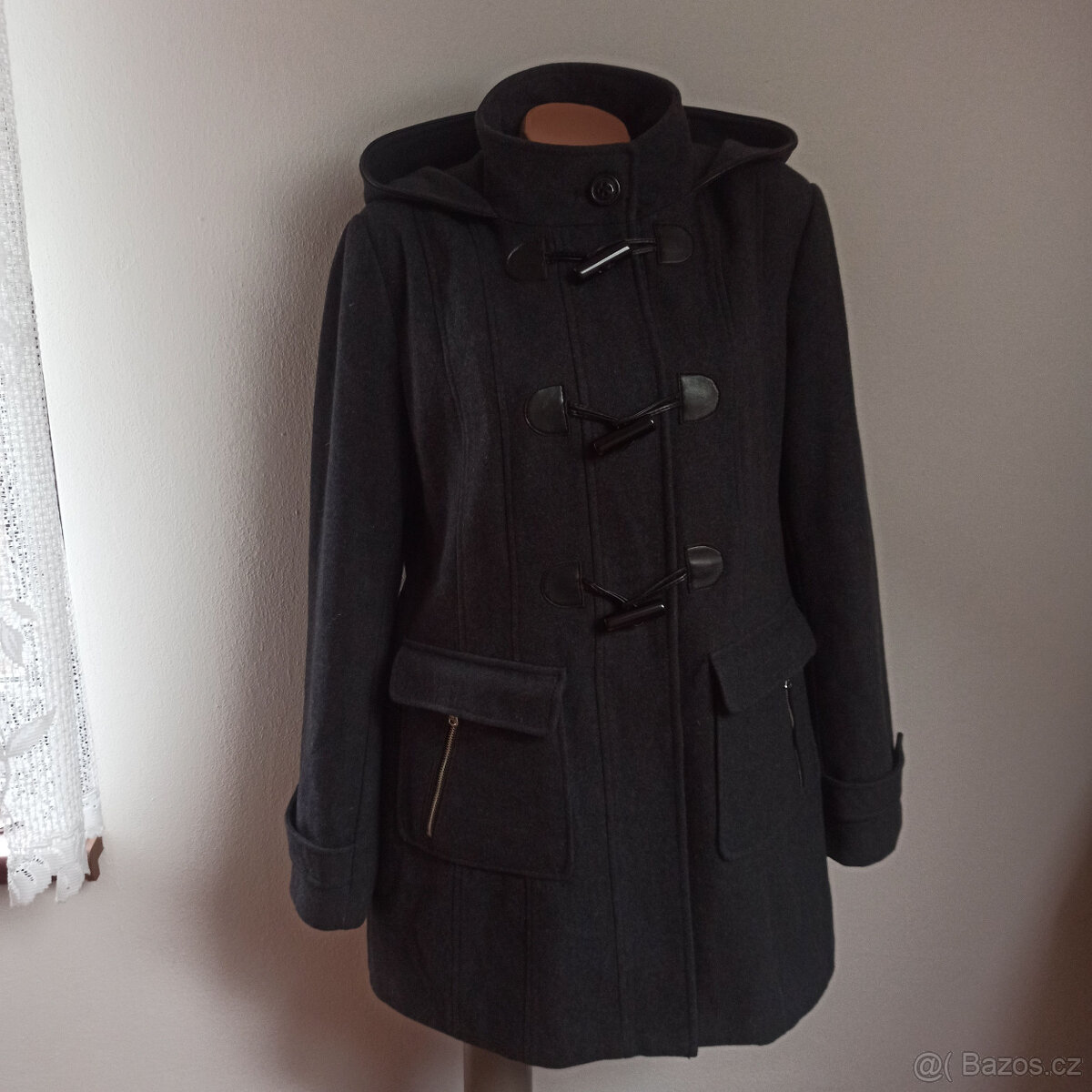 dámský vlněný zimní kabát eur 44 TOP STAV