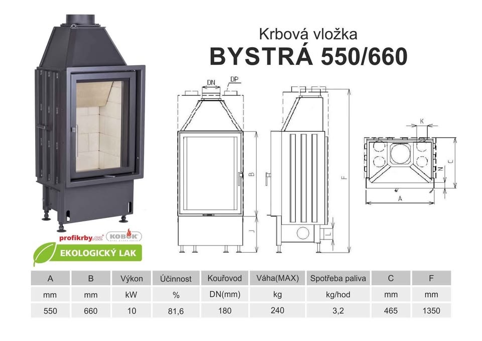 Krbová vložka KOBOK na výšku BYSTRÁ 550 670