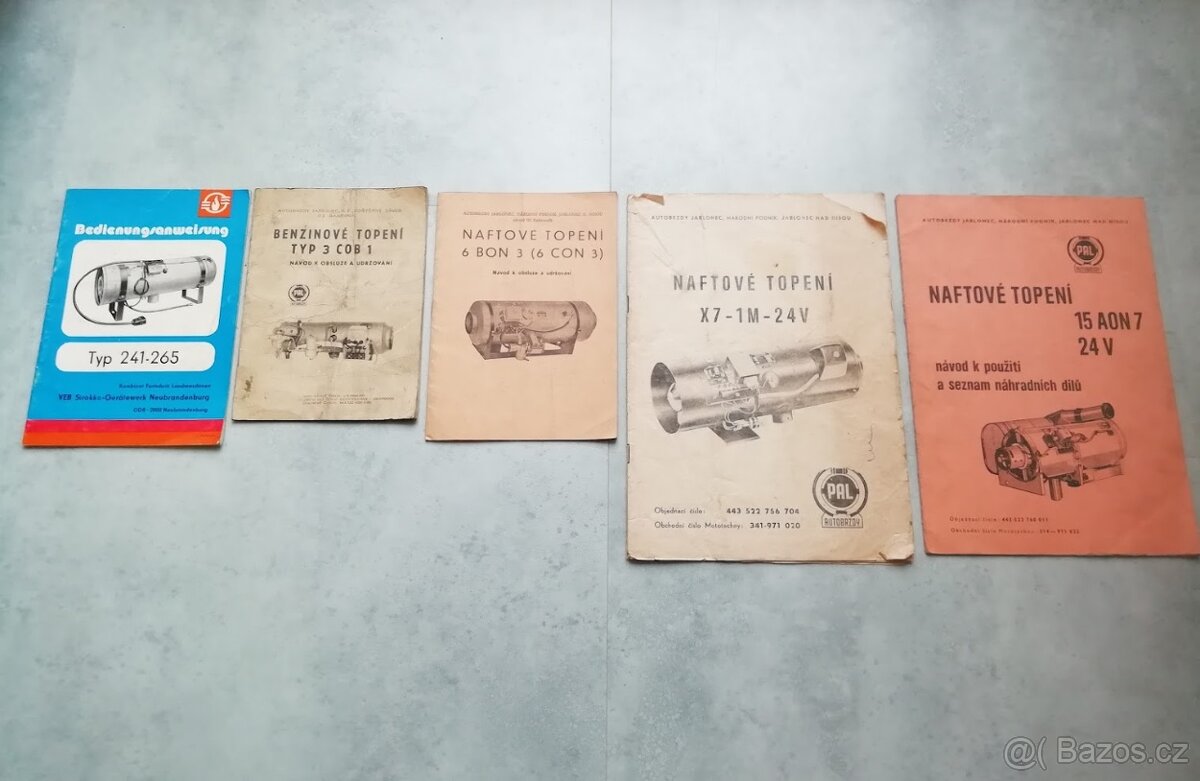 TATRA 603, 148 - návody k nezávislému automobilnímu topení
