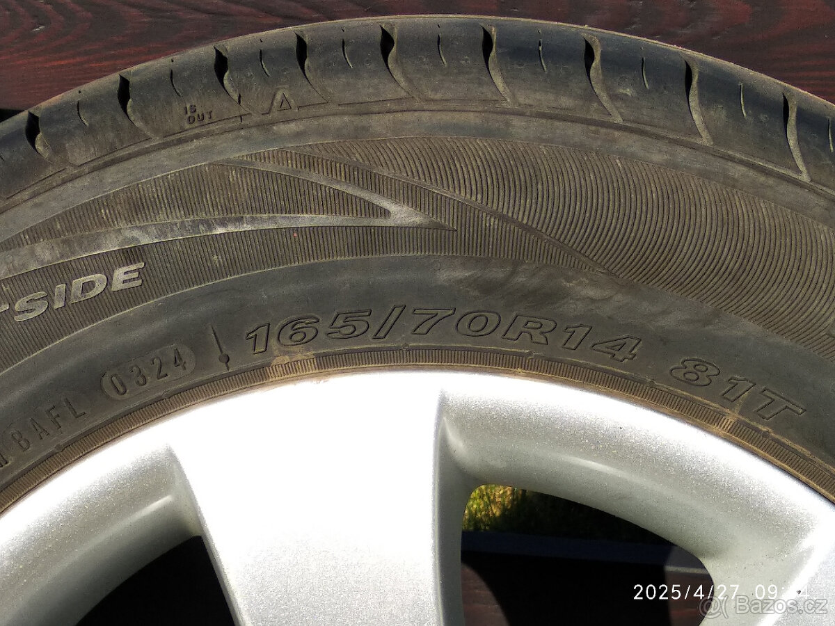 prodám letní ALU kola 165/70/14 fabia 1