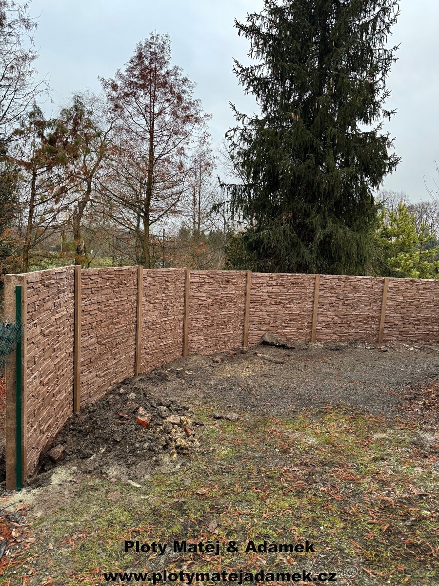 Betonový plot, Ploty z 3D panelů, brány a branky