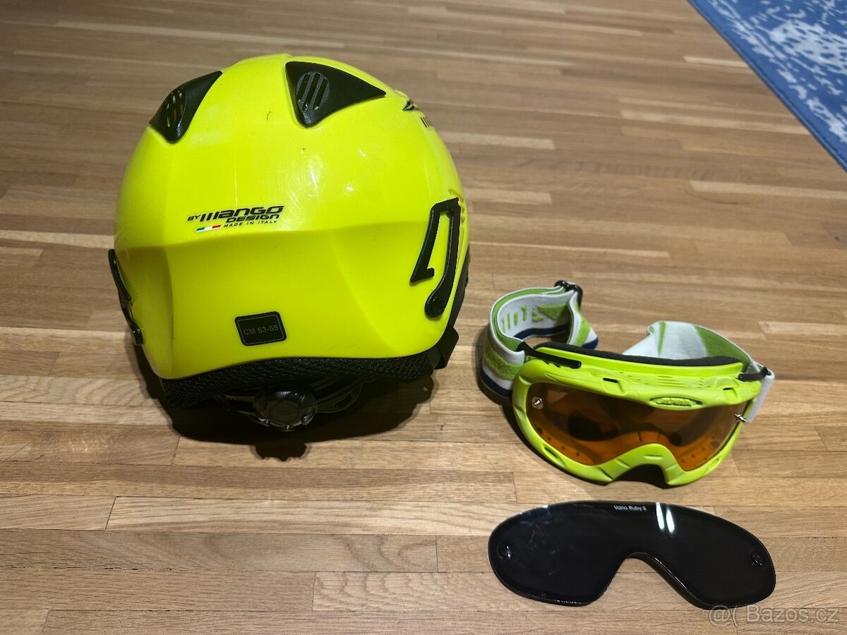 Dětský set helma Mango + brýle se sluneční clonou Alpina
