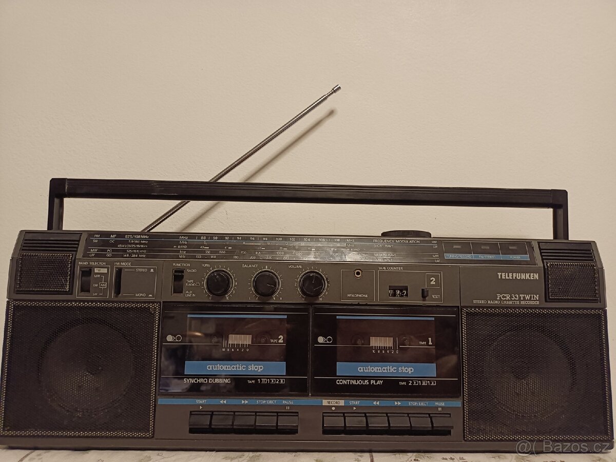 Telefunken PCR 33 twin radiomagnetofon retro 2 kazeťák