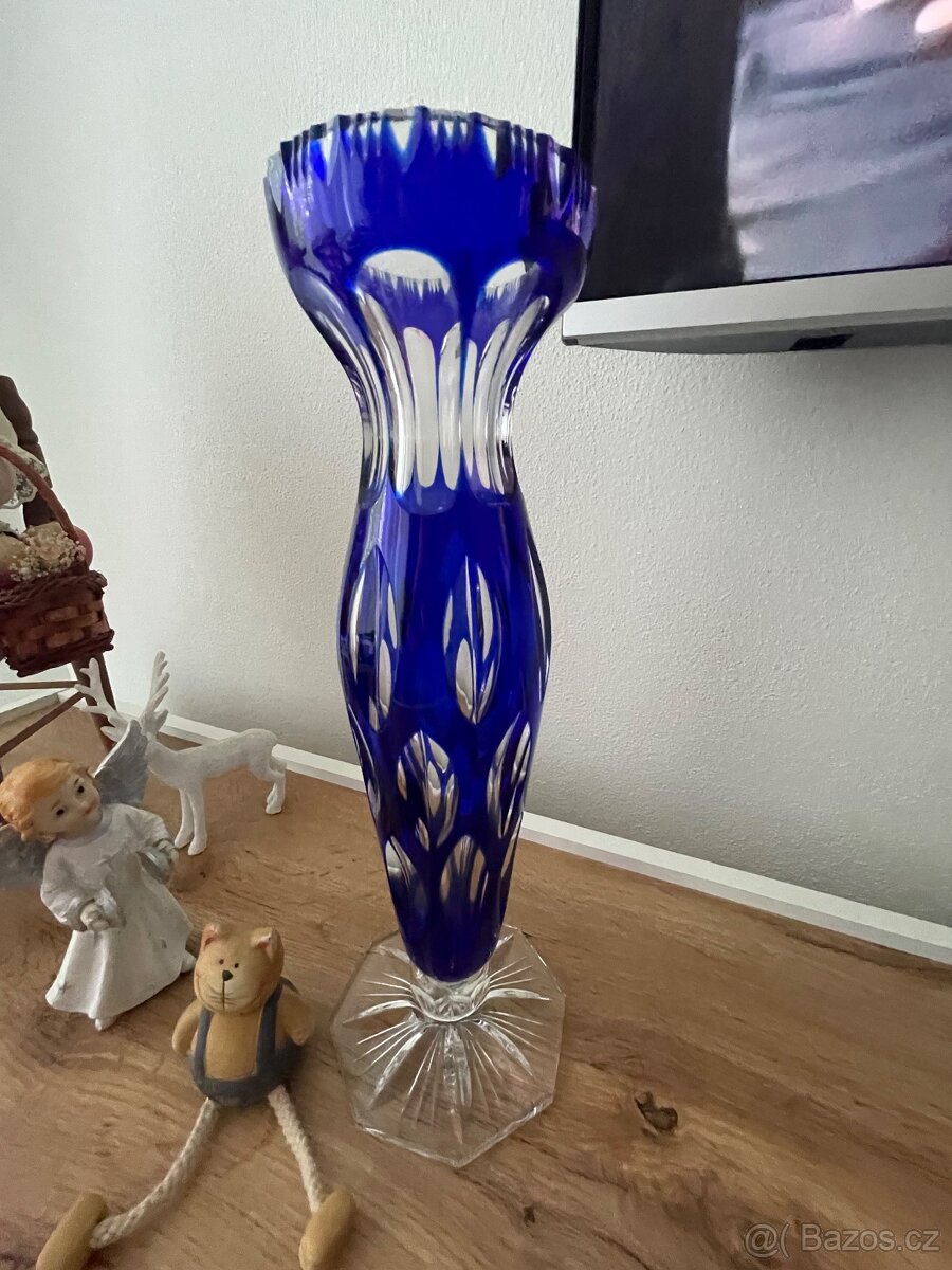 Krásná váza Bohemia crystal 30 Cm top stav