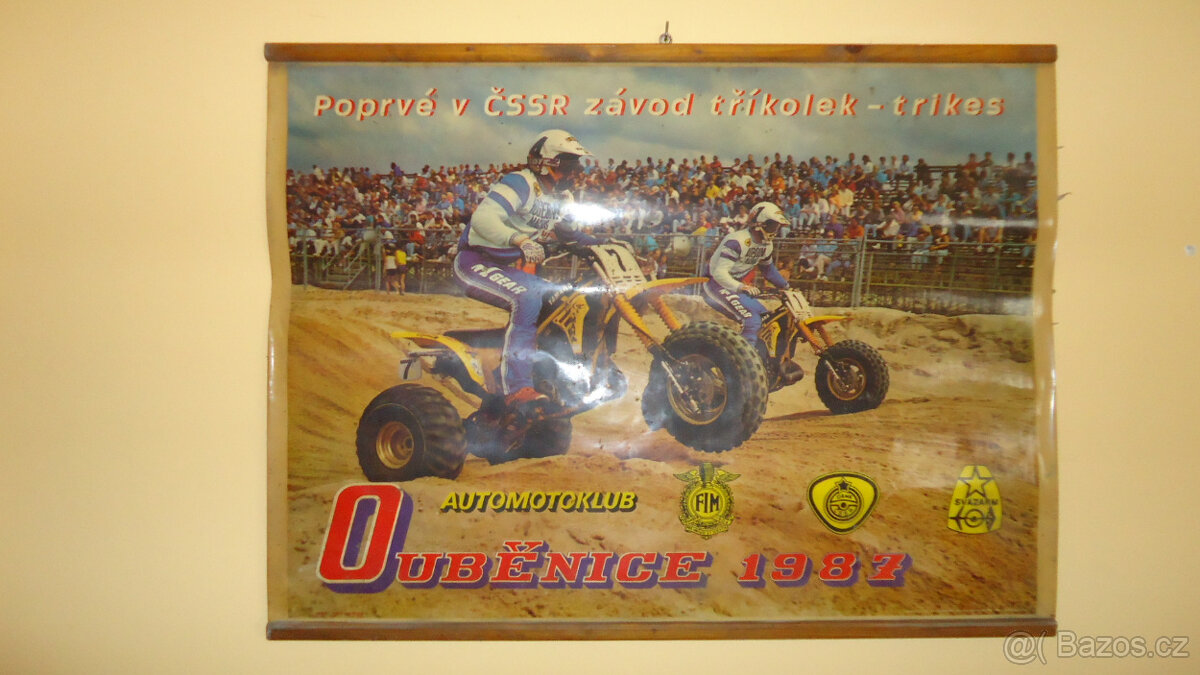 Plakát Autmotoklub Ouběnice 1987 - závod tříkolek