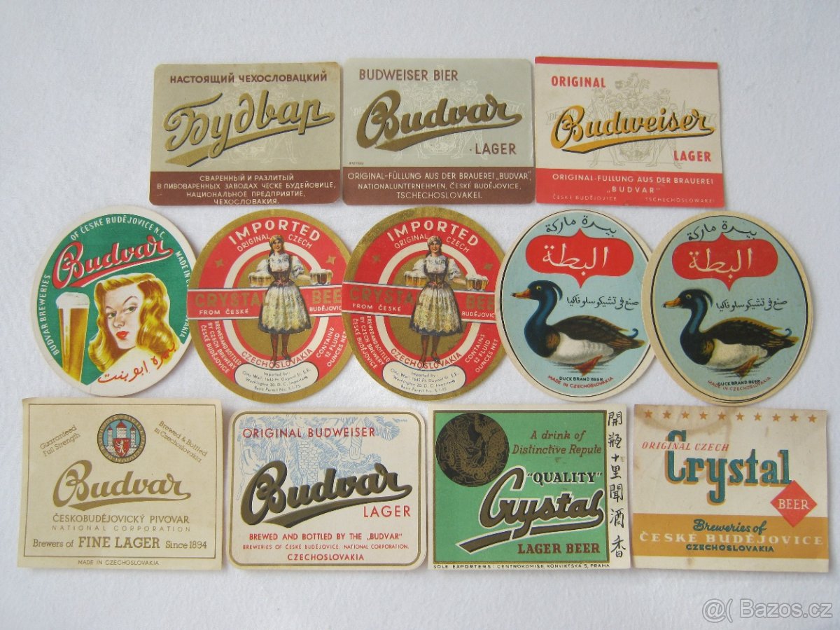 sbírka pivní etikety pivovar BUDVAR Č. Budějovice 1052ks