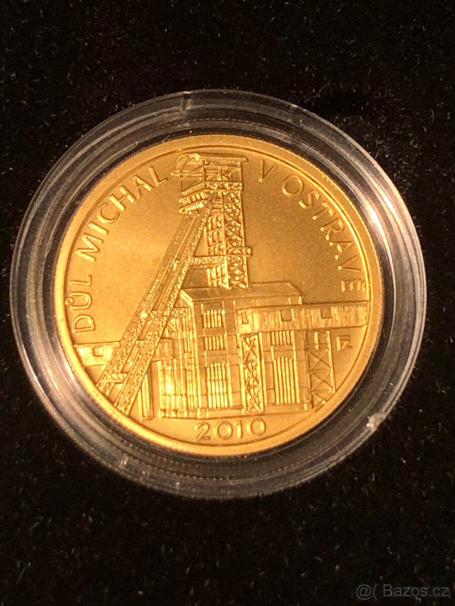 Zlatá mince důl Michal v Ostravě - BK