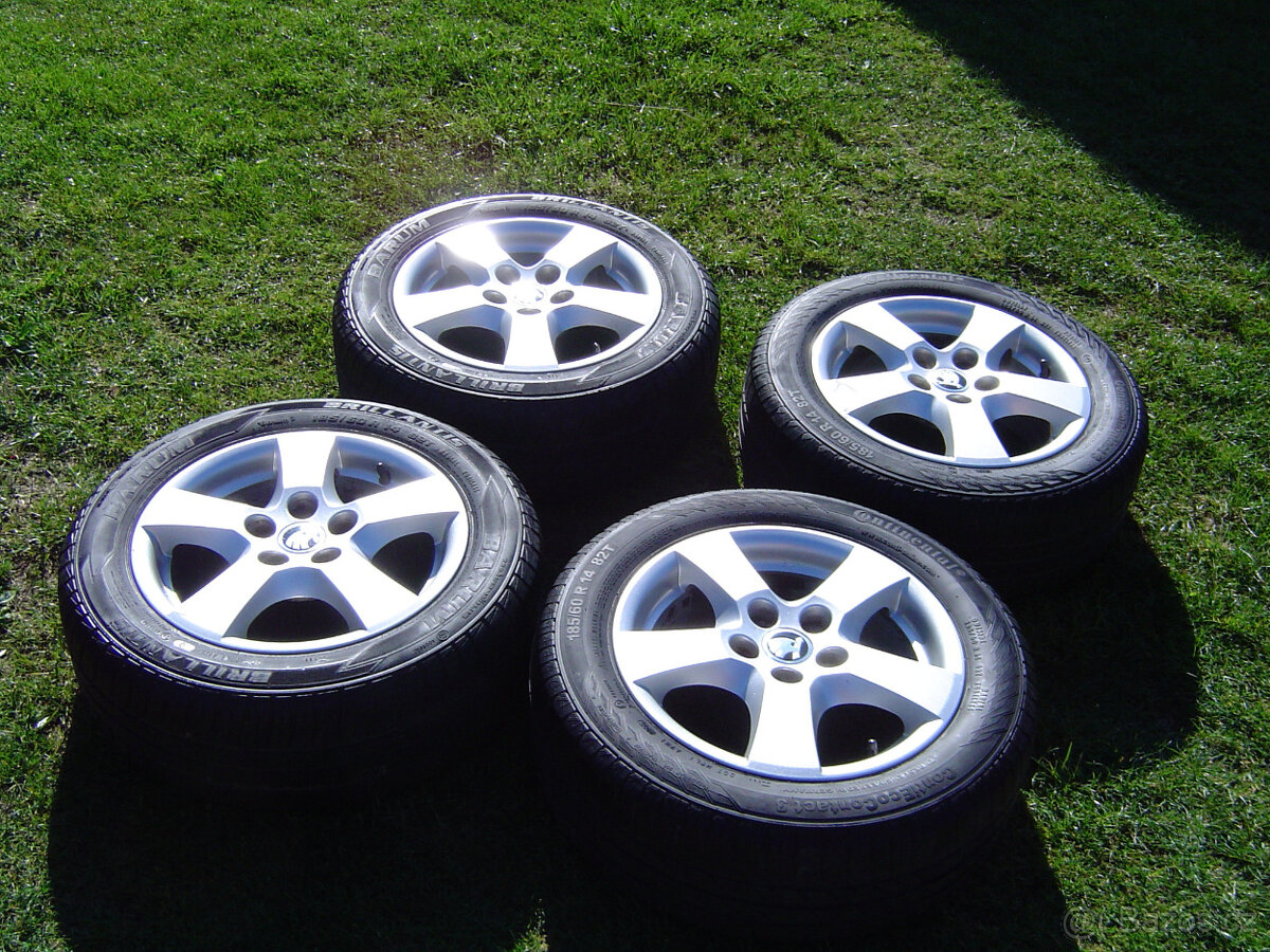4XLETNÍ HLINÍKOVÁ KOLA ŠKODA FABIA II,III 185/60 R14