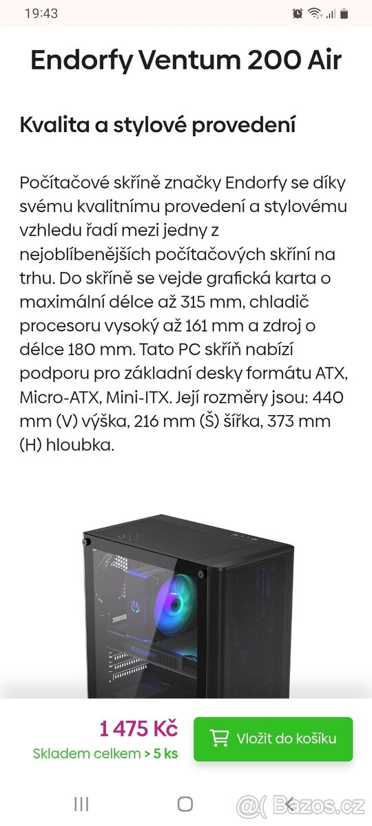 PC skříň endorfy ventum 200 air