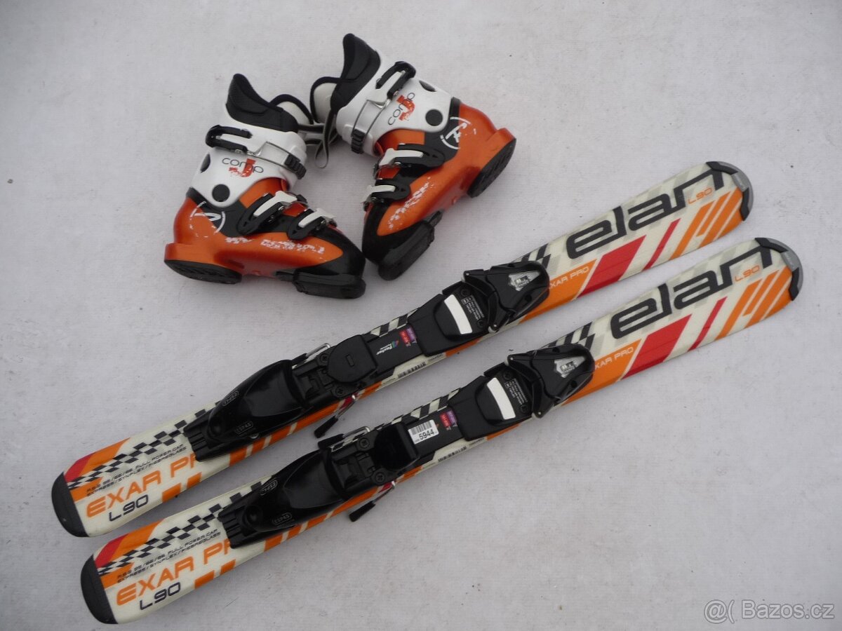 183. Detske lyže ELAN - 90cm + boty ROSSIGNOL 29 eu SET