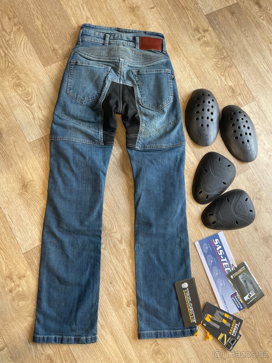 Dámské moto jeansy Trilobite 661 Parado TUV CE 26 modré