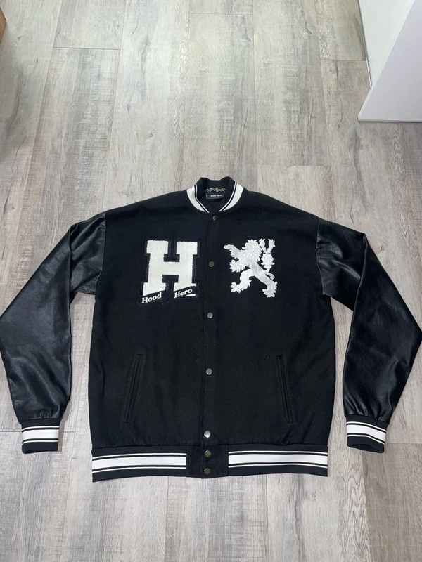 Baseballová černá bunda Hood Hero velikost L/XL