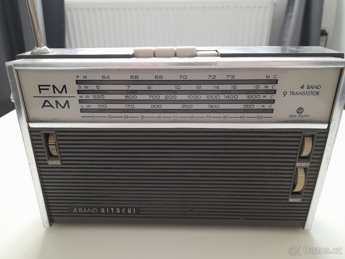 RÁDIO HITACHI KH-907H+ORIGINÁLNÍ KRABICE 1966