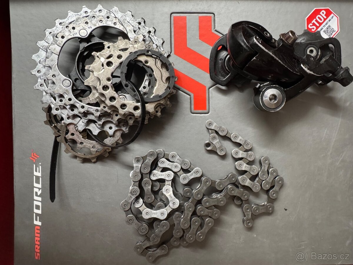 Prodám kazetu, řetěz a přehazovačku na silniční kolo