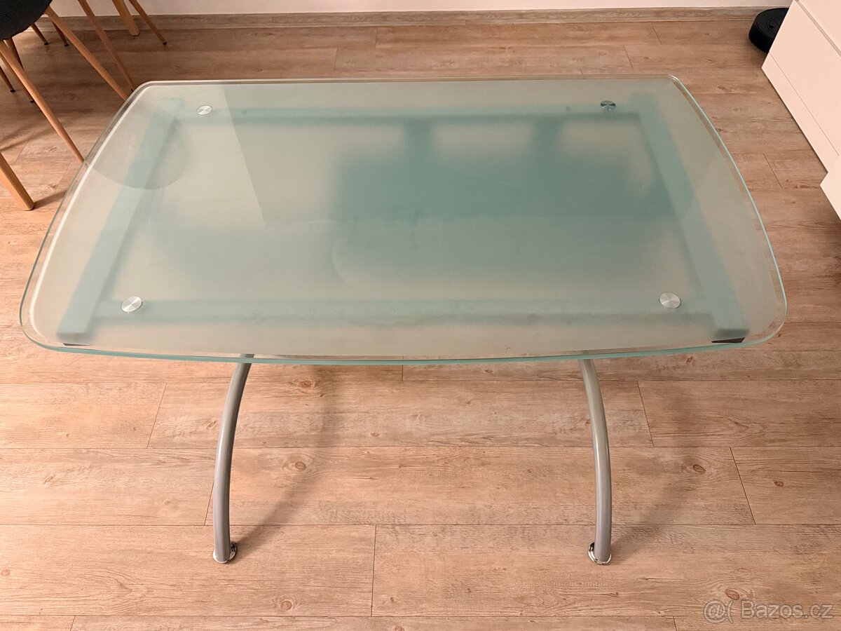 Psací stůl, 100x60 cm, skleněná deska