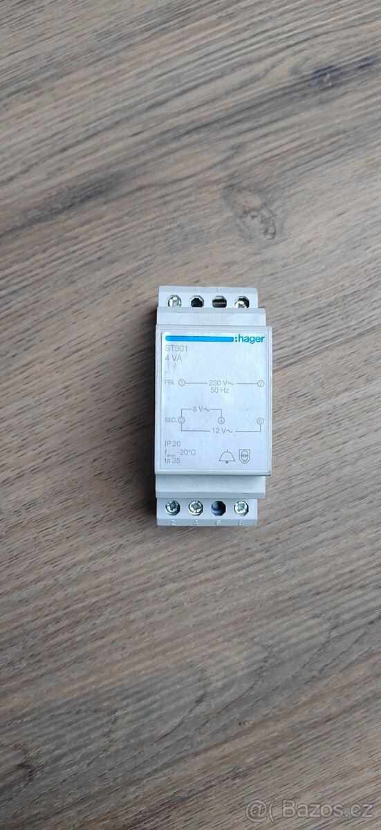 Transformátor zvonkový, Hager ST301