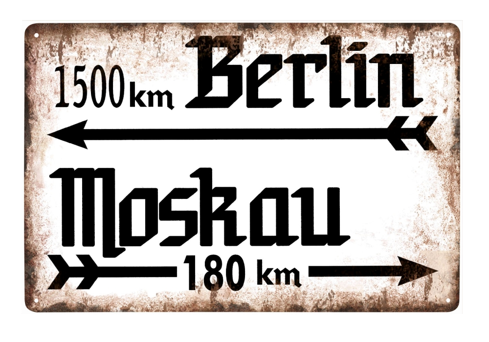 plechová cedule: Berlín - Moskva