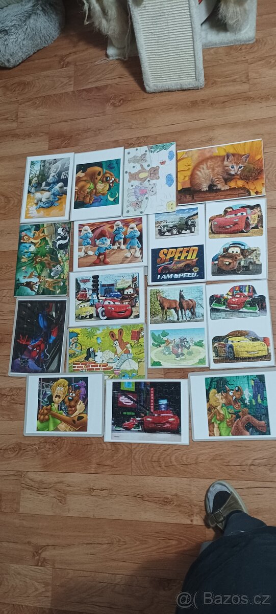 Puzzle Scooby Doo, Blesk Mc Qeen, Šmoulové, Spiderman a jiné
