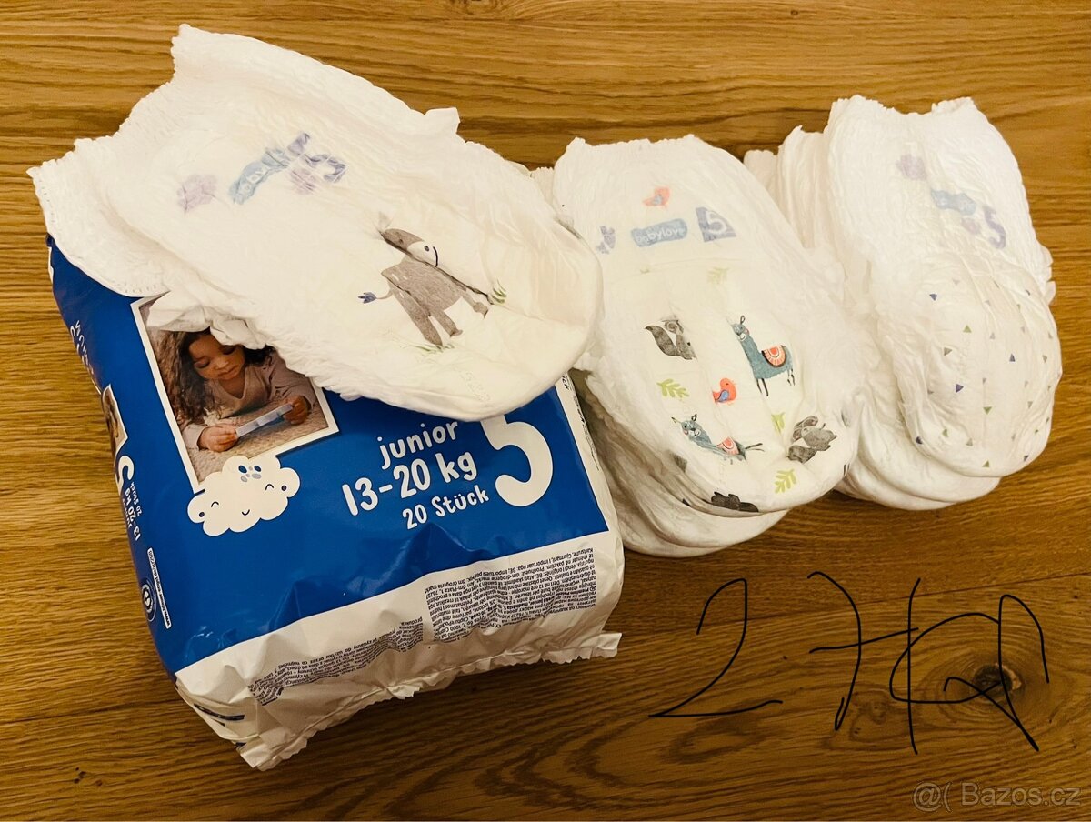 27 ks Babylove DM kalhotkovych plen - velikost 5