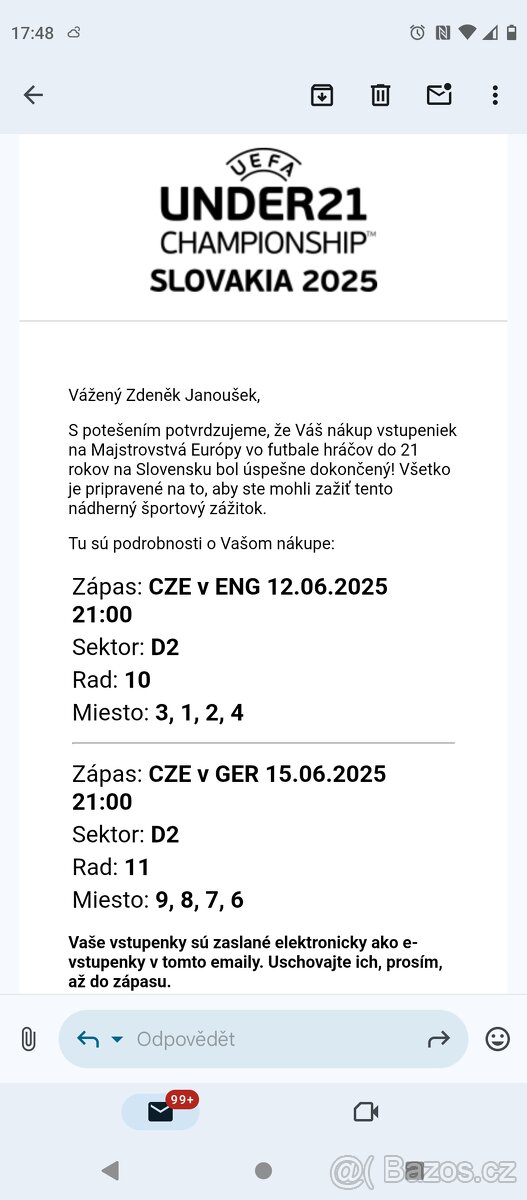 Euro U21 Česko proti Německu