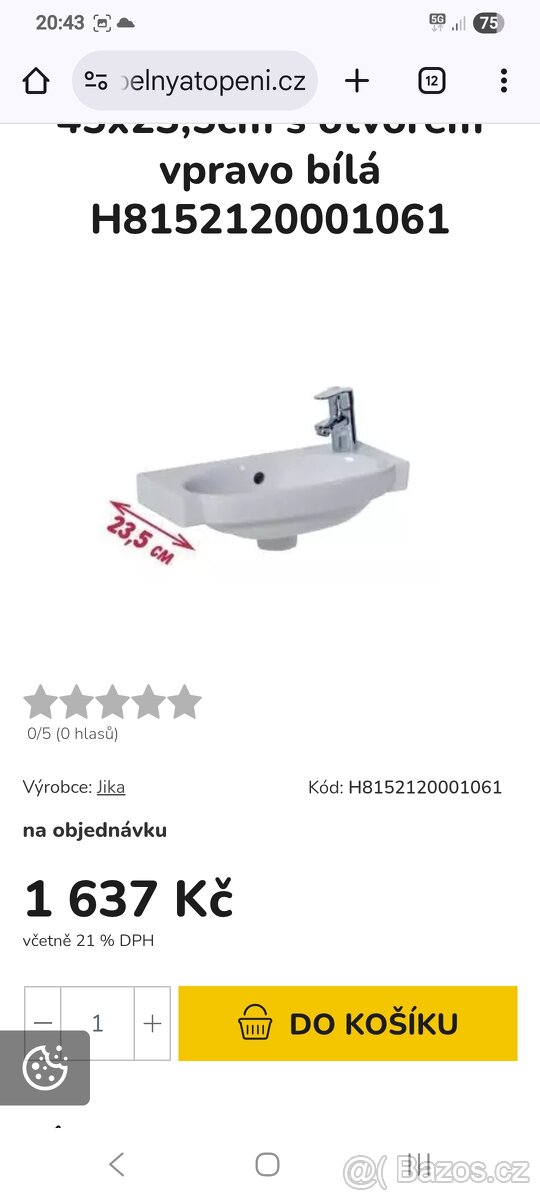 Umyvadlo Jika Tigo