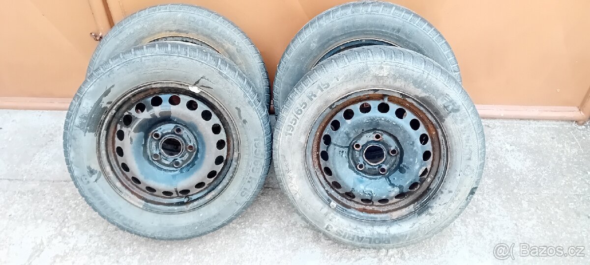 Plechové disky octavia 2 5x112 R15 se sjetými pneu