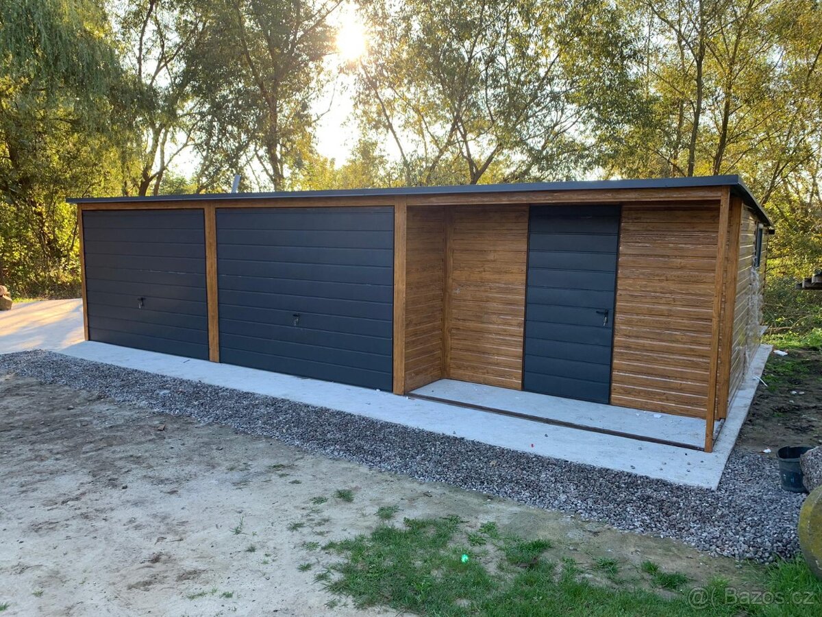 Plechová garáž 9x5 m