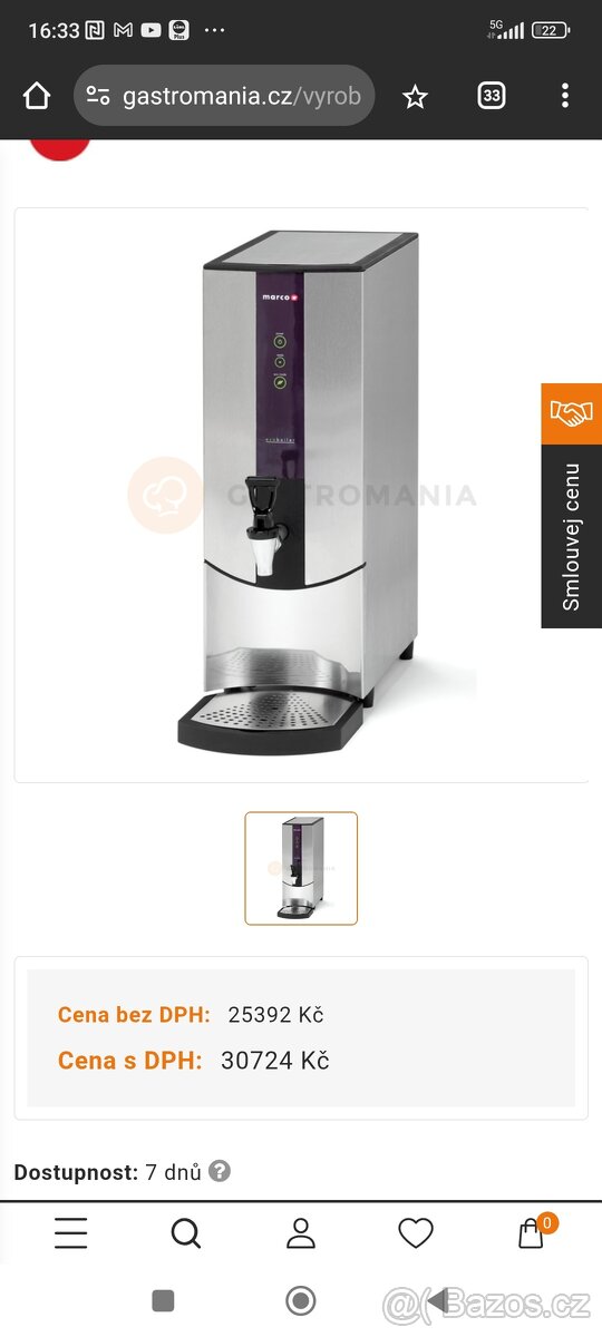 Profi Várnice na horkou vodu s kohoutkem-MARCO, Ecoboiler T1