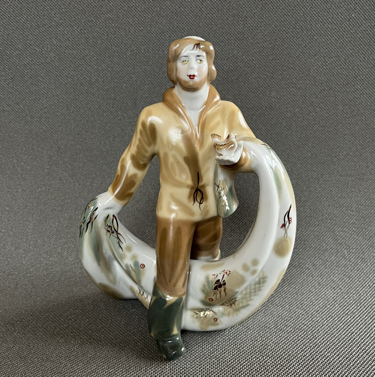 Porcelánová soška Rybář 21 cm, Polonne USSR