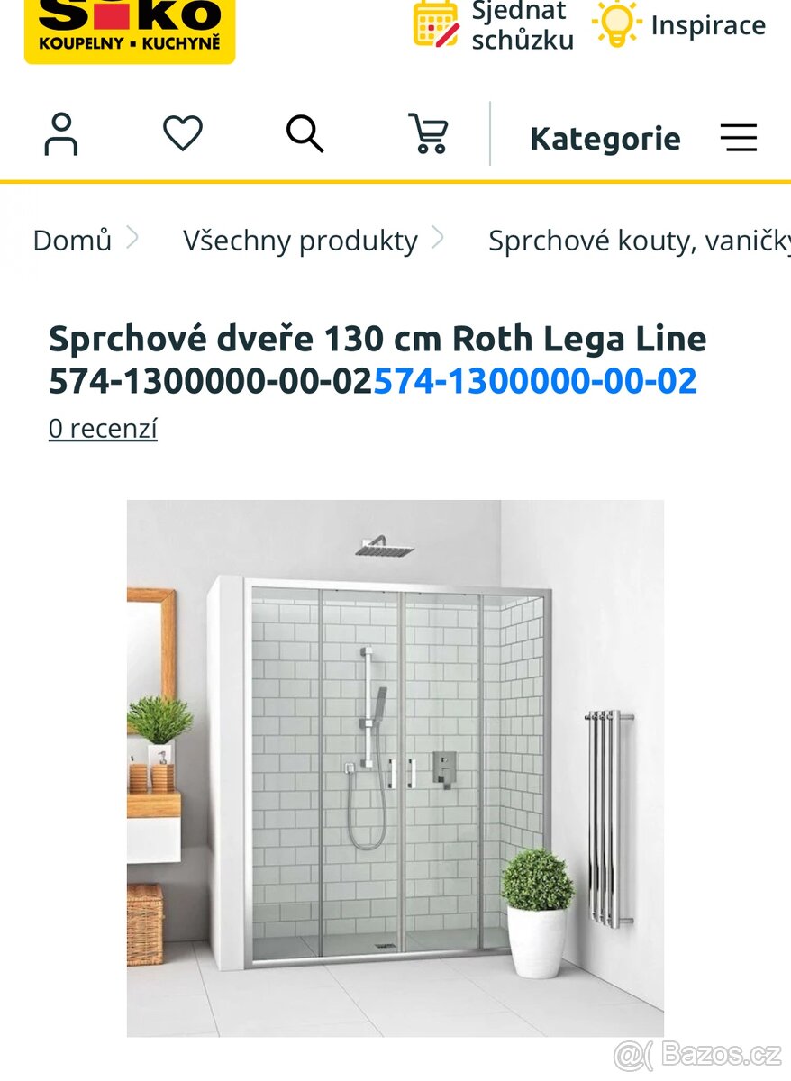 Komplet NOVÉ sprchové dveře se sprchovou vaničkou