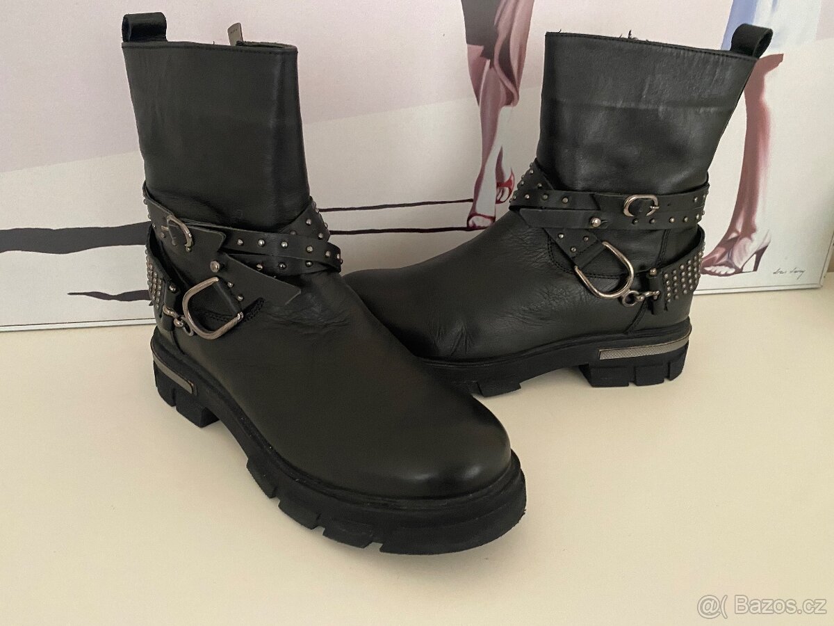 Boty zimní, pravá kůže a pravé kožešin