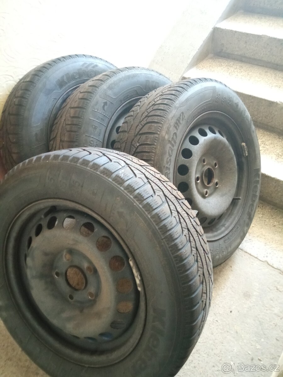 Plechové disky + pneu Octavia2 5x112 R15