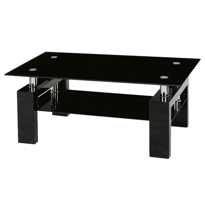 Konferenční stolek, skleněný černý CASA 11449