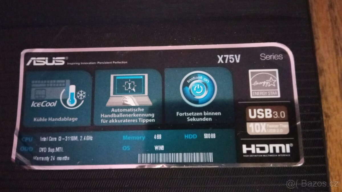 17.3"Notebook Asus x75v 17.3"