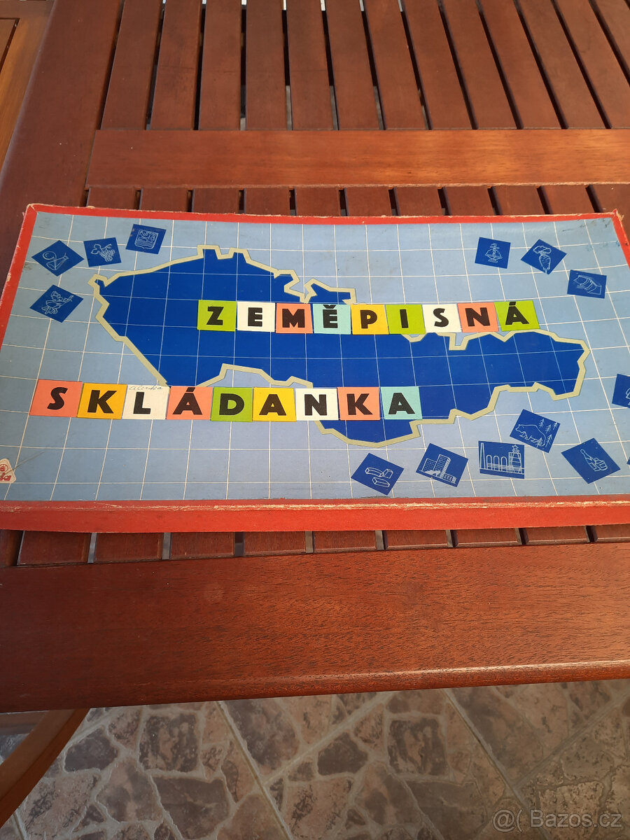 Zeměpisná skládanka ČSSR retro hra