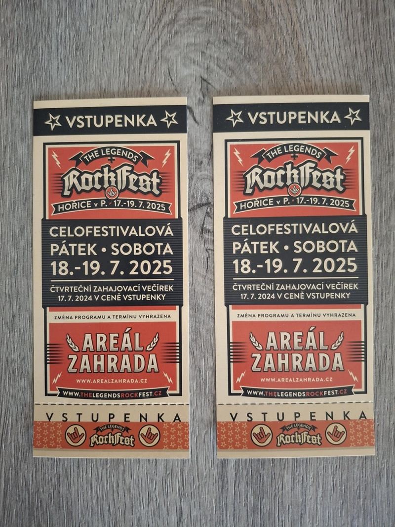 celofestivalové vstupenky na The Legends Rock Fest 18.7.-19.