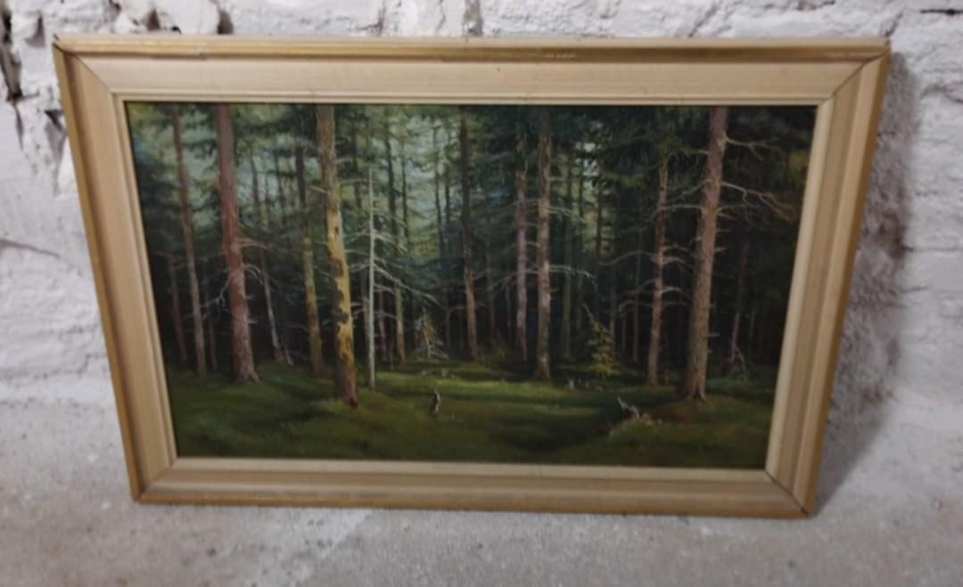 Starý obraz olej na sololitu 63x83 cm. Signováno Žák 72.