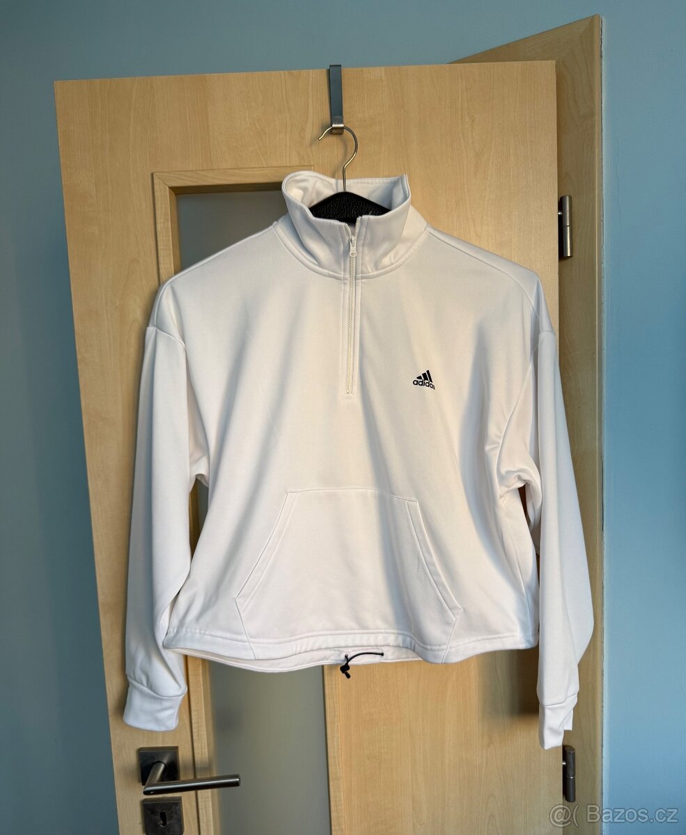 Dám. bílá sportovní Adidas mikina, vel. M, sleva