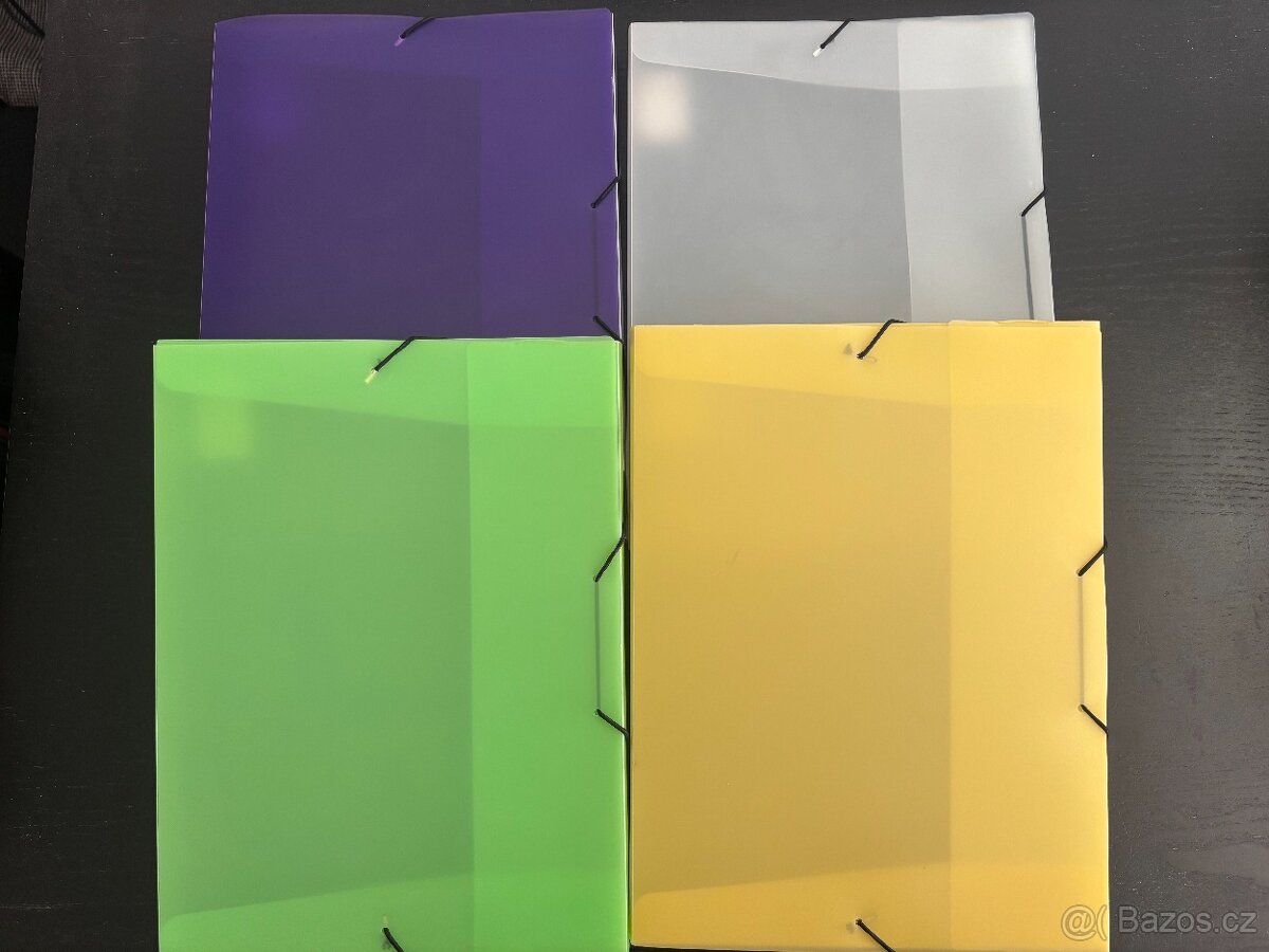 4x krabice na spisy A4 s gumičkou