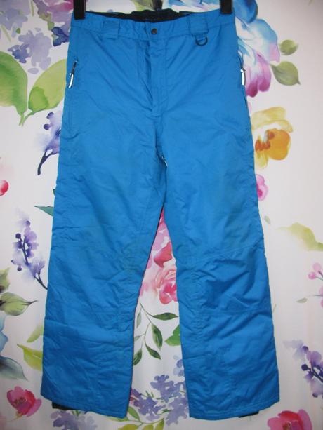 Chlapecké modré lyžařské kalhoty, oteplovačky vel.152