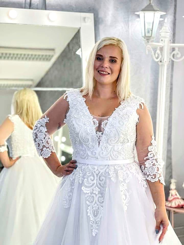 48 NOVÉ svatební šaty FASHION s rukávy
