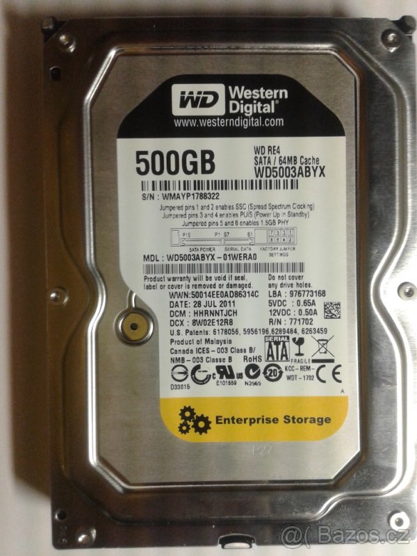 HDD 3,5“ 500 GB, SATA, nový