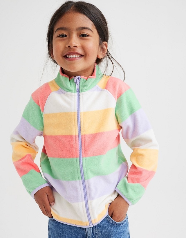 ☘️ Dívčí PRUHOVANÁ MIKINA H&M fleecová vel. 134/140 ☘️