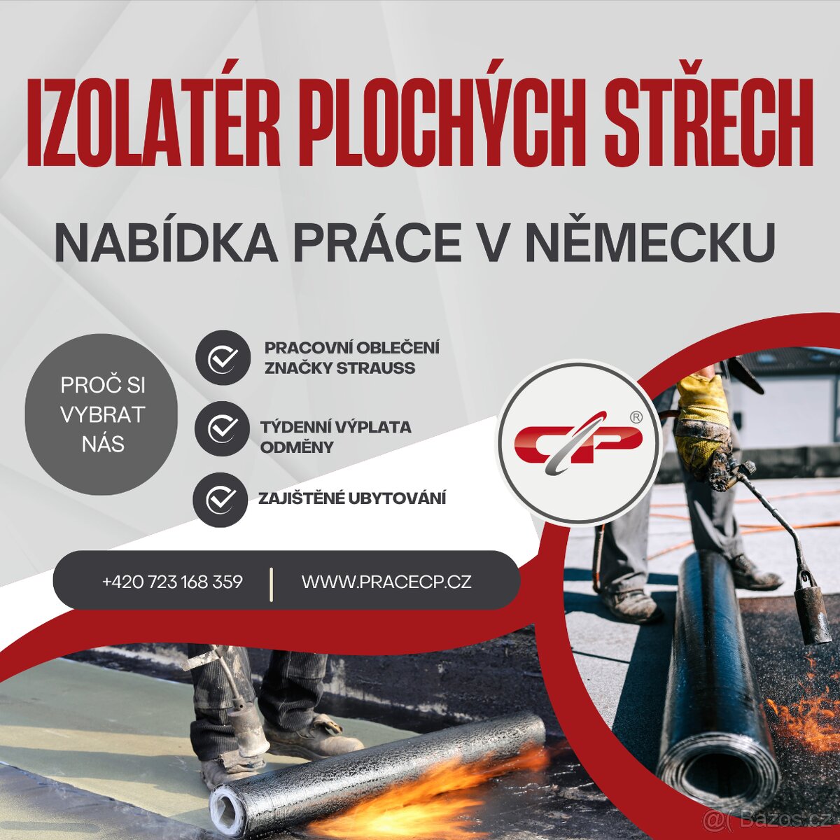 Práce v Německu s TÝDENNÍ výplatou - izolatér střech