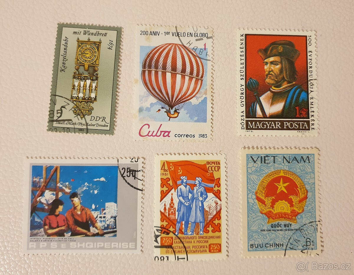 Poštovní známky Cuba Vietnam Magyar DDR CCCR Italy