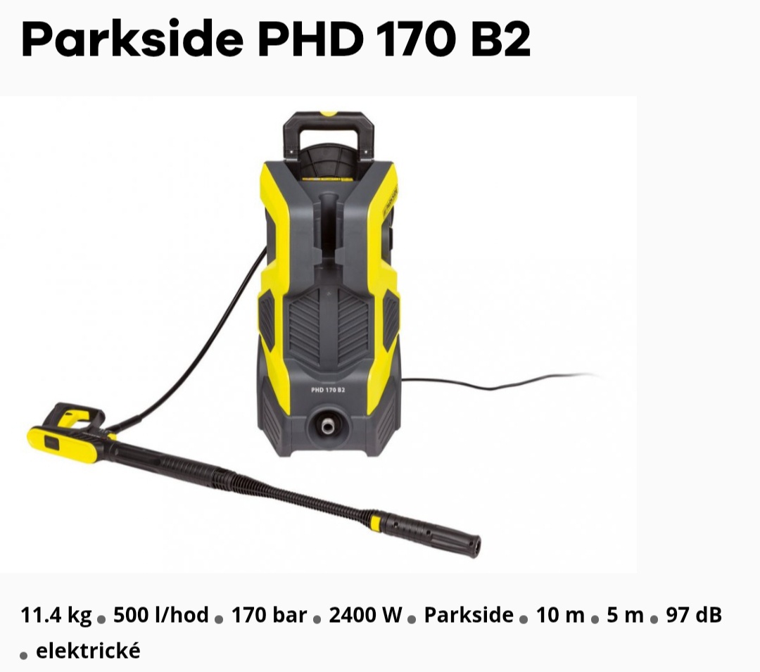 Vysokotoaký čistič Parkside PHD 170 B2