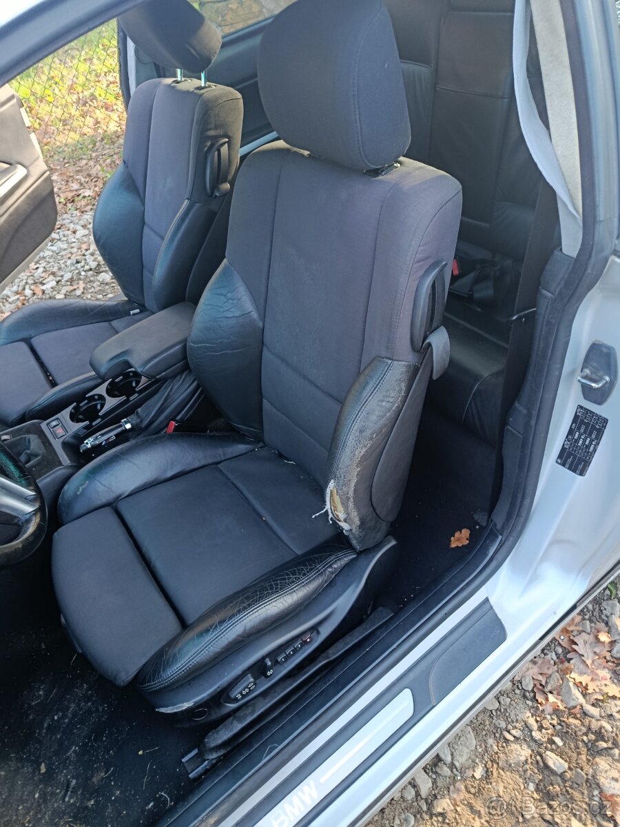 BMW E46 coupe elektrické sedačky černá kůže